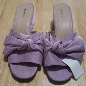 Womens Slip On Open Toed Heels